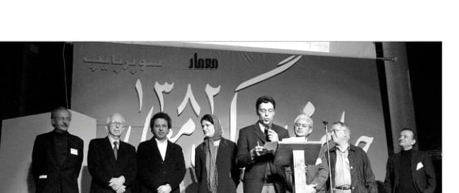 Jury panel and organizers on stage at the 3rd Memar Award ceremony