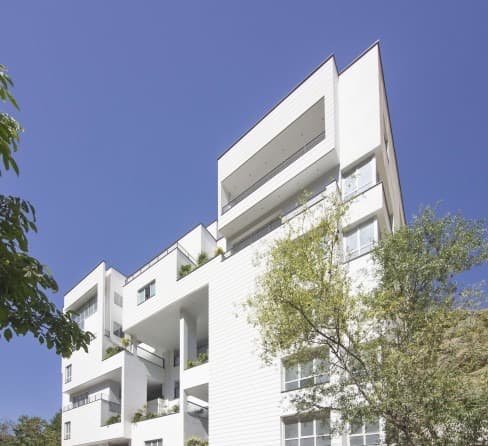 Facing sun residential building